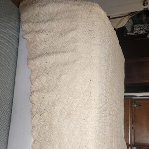 Vintage Beadspread Coverlet Heavey Beige Popcorn